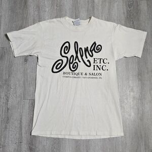 Vintage 90s Selena Quintanilla Boutique & Salon Promo Tee Mexican Spanish Texas